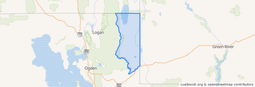 Mapa de ubicacion de Rich County.
