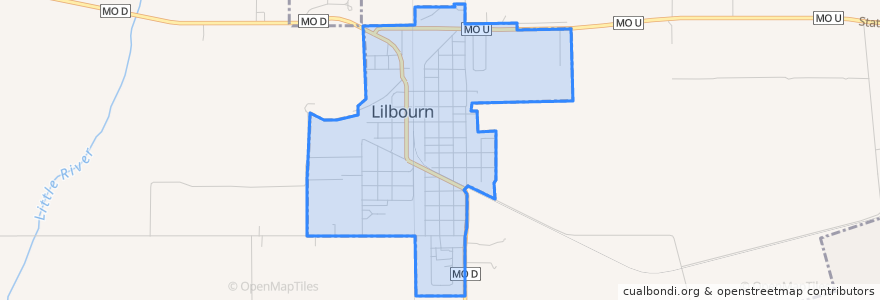 Mapa de ubicacion de Lilbourn.