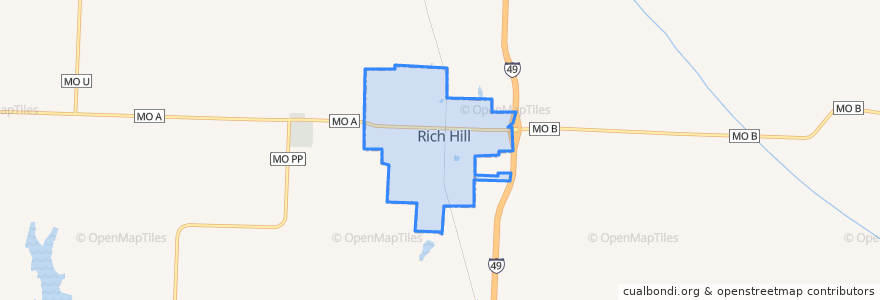 Mapa de ubicacion de Rich Hill.