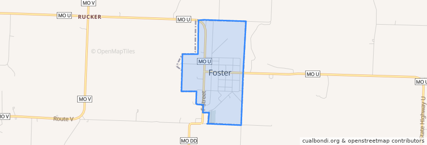 Mapa de ubicacion de Foster.