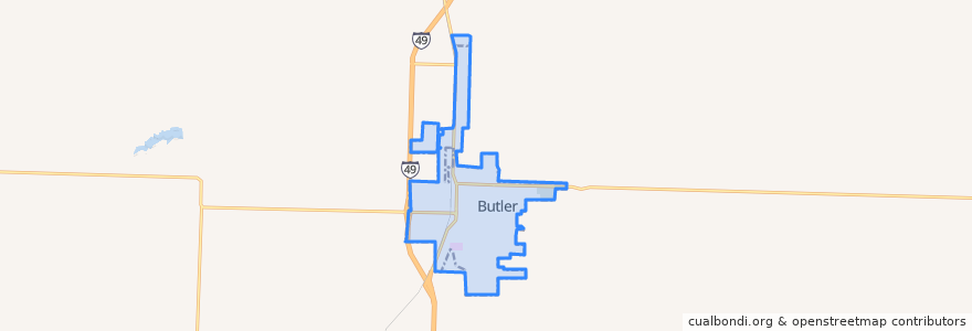 Mapa de ubicacion de Butler.