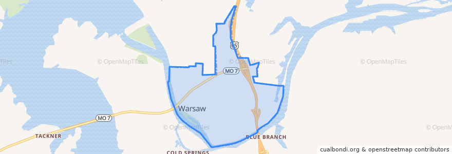 Mapa de ubicacion de Warsaw.