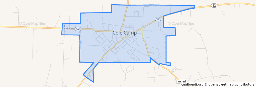 Mapa de ubicacion de Cole Camp.