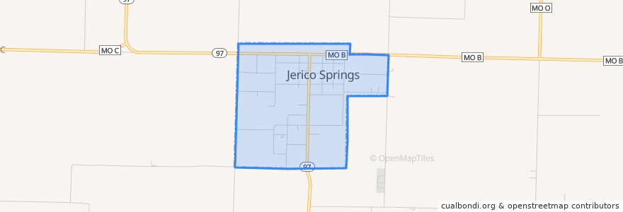 Mapa de ubicacion de Jerico Springs.