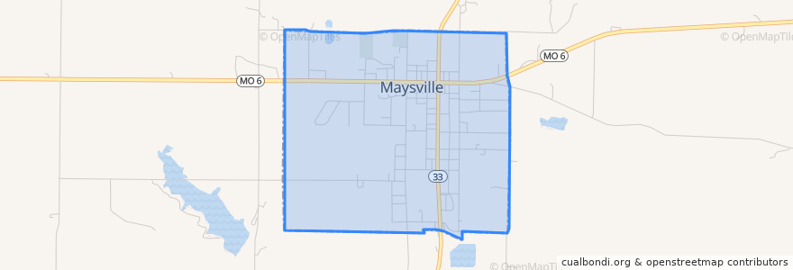 Mapa de ubicacion de Maysville.