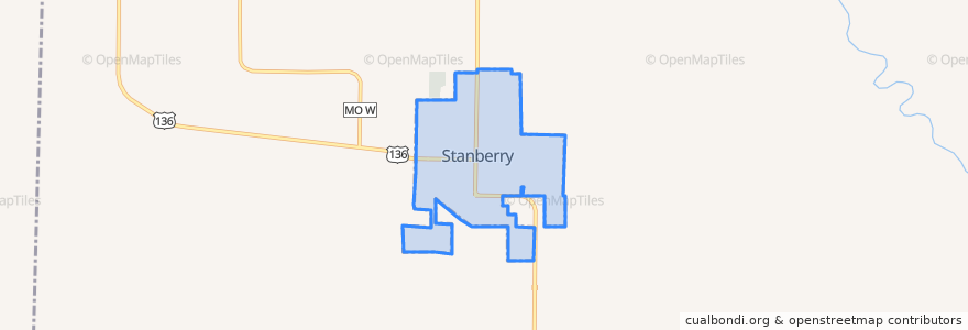 Mapa de ubicacion de Stanberry.