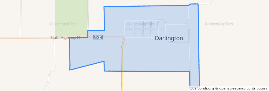 Mapa de ubicacion de Darlington.