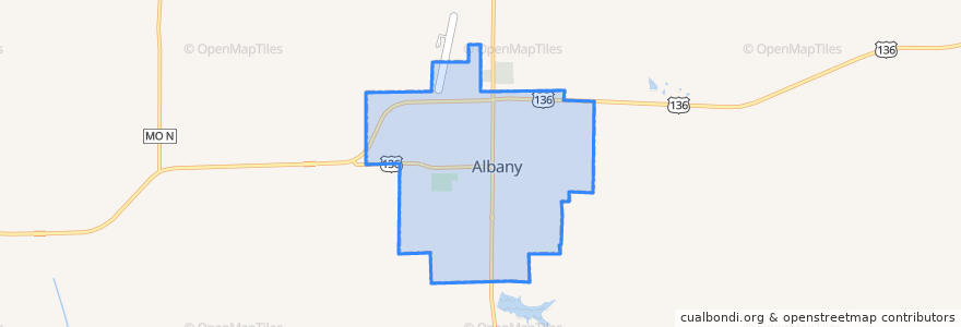 Mapa de ubicacion de Albany.