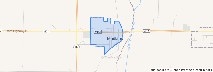 Mapa de ubicacion de Maitland.