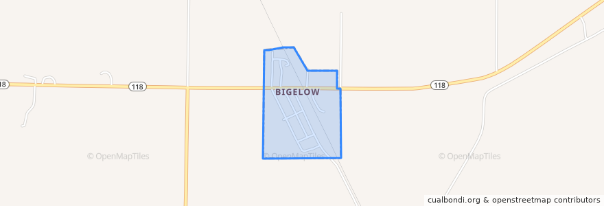 Mapa de ubicacion de Bigelow.