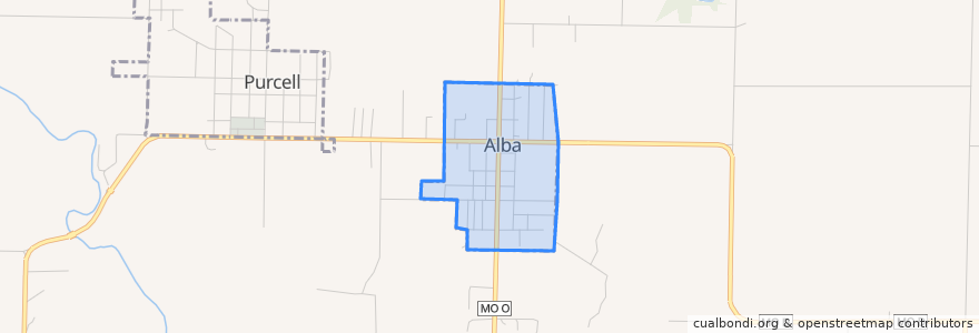 Mapa de ubicacion de Alba.