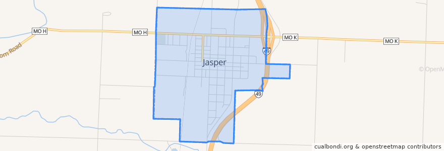 Mapa de ubicacion de Jasper.