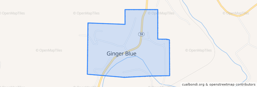 Mapa de ubicacion de Ginger Blue.