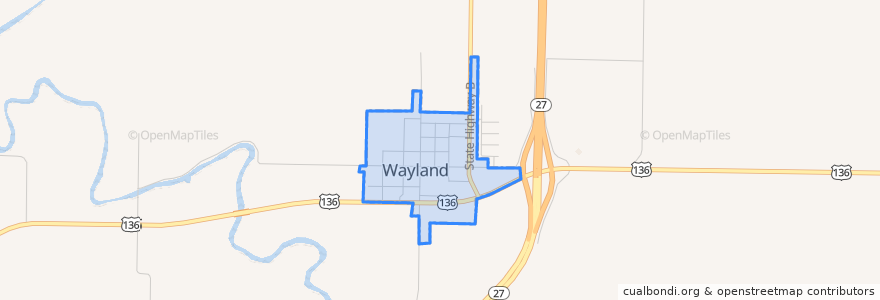 Mapa de ubicacion de Wayland.