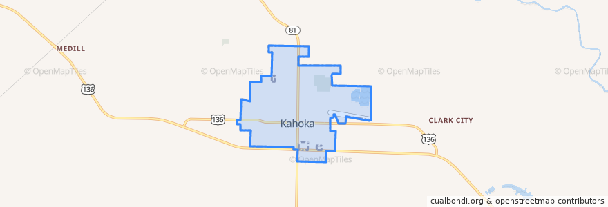 Mapa de ubicacion de Kahoka.