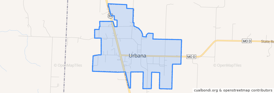 Mapa de ubicacion de Urbana.