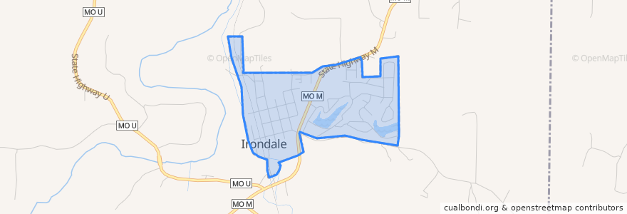 Mapa de ubicacion de Irondale.