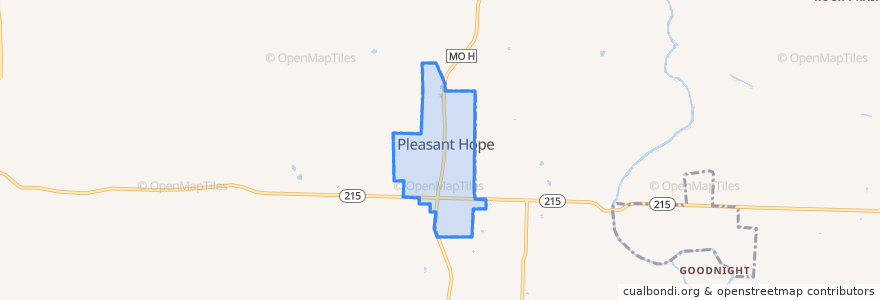 Mapa de ubicacion de Pleasant Hope.