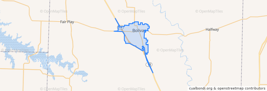 Mapa de ubicacion de Bolivar.