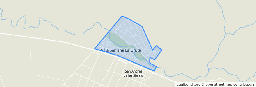 Mapa de ubicacion de Villa Serrana La Gruta.