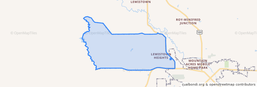 Mapa de ubicacion de Lewistown Heights.