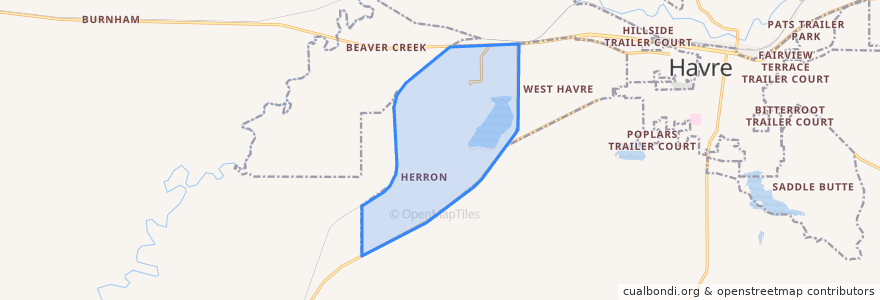 Mapa de ubicacion de Herron.