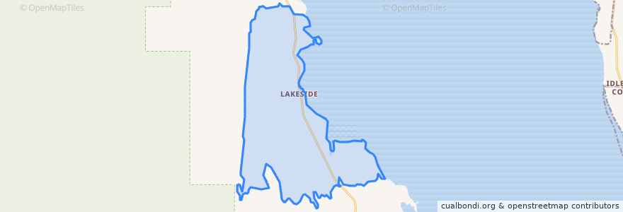 Mapa de ubicacion de Lakeside.