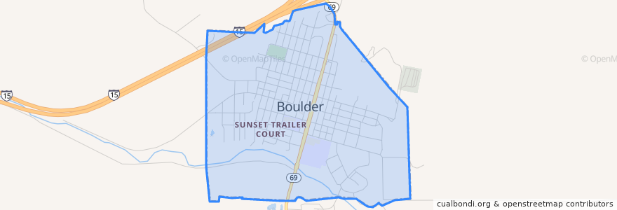 Mapa de ubicacion de Boulder.