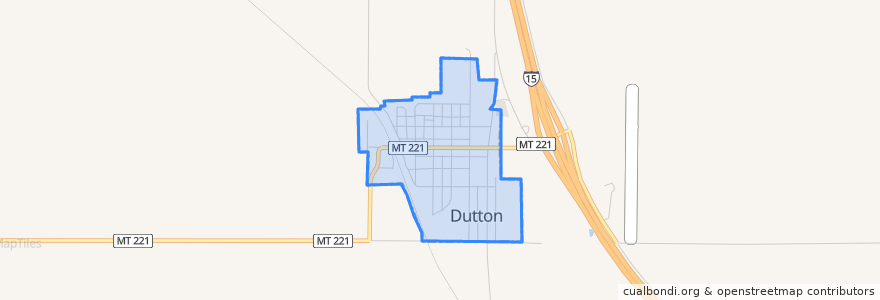 Mapa de ubicacion de Dutton.