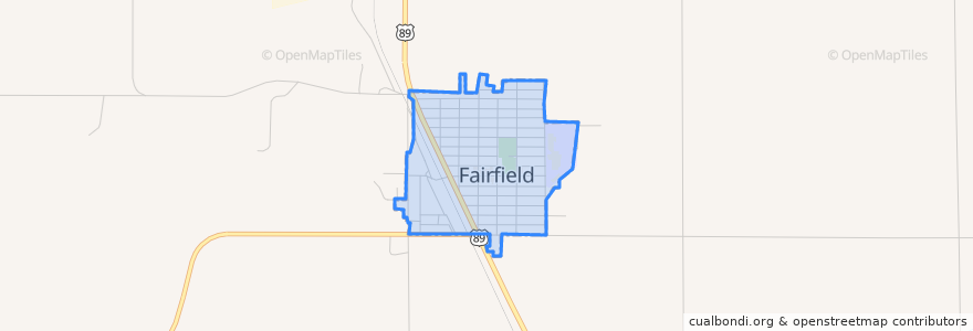 Mapa de ubicacion de Fairfield.