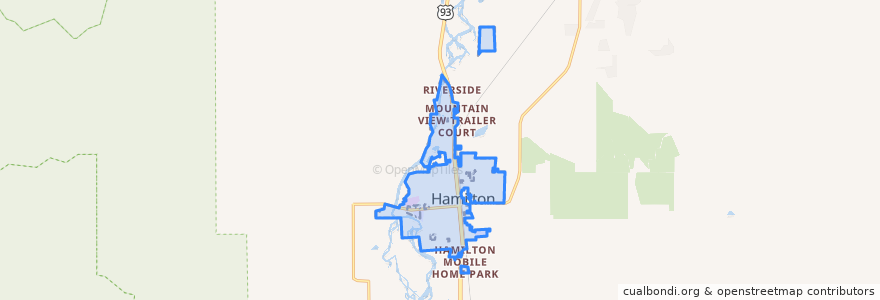 Mapa de ubicacion de Hamilton.