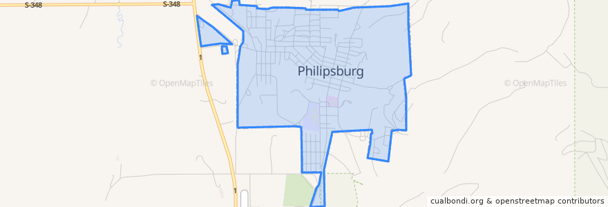 Mapa de ubicacion de Philipsburg.