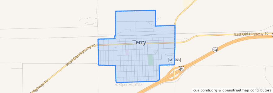 Mapa de ubicacion de Terry.