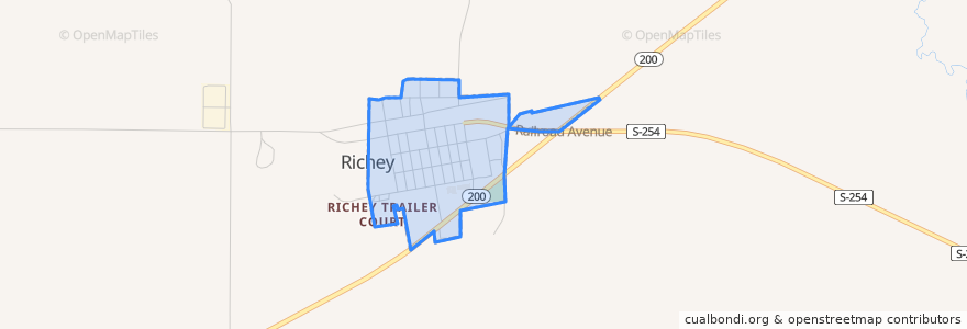 Mapa de ubicacion de Richey.