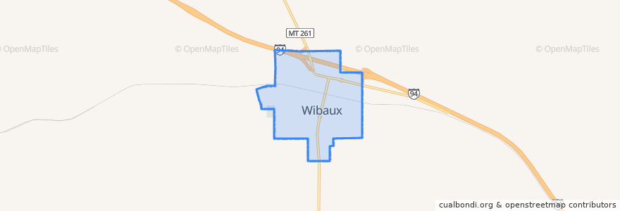 Mapa de ubicacion de Wibaux.