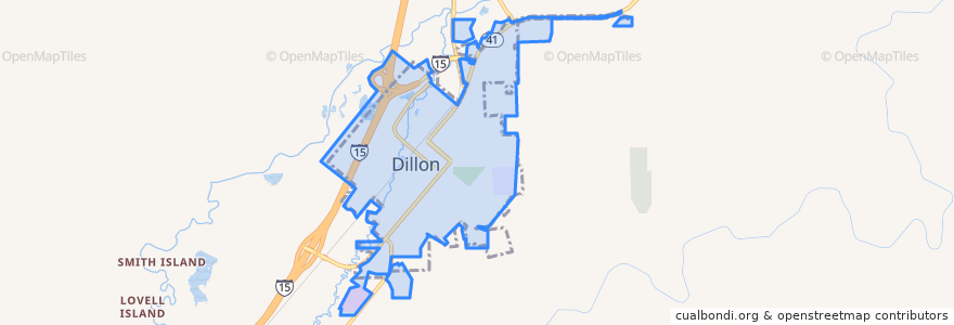 Mapa de ubicacion de Dillon.