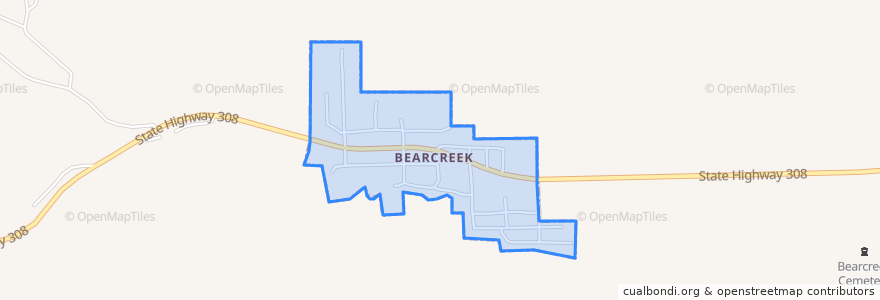 Mapa de ubicacion de Bearcreek.