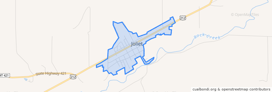 Mapa de ubicacion de Joliet.