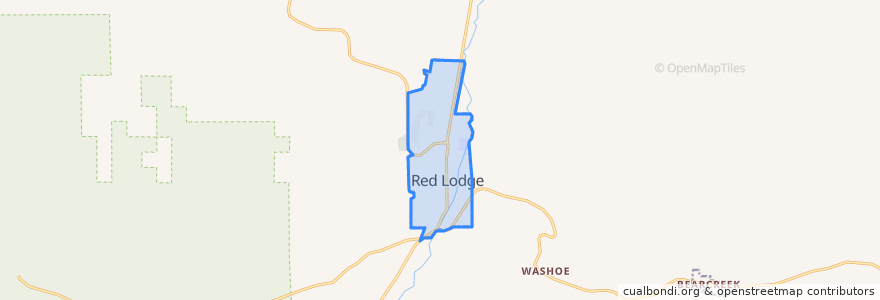 Mapa de ubicacion de Red Lodge.