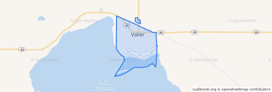 Mapa de ubicacion de Valier.