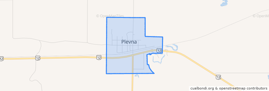 Mapa de ubicacion de Plevna.