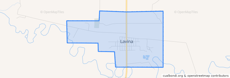 Mapa de ubicacion de Lavina.