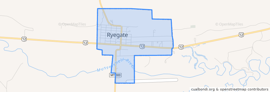 Mapa de ubicacion de Ryegate.