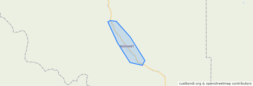 Mapa de ubicacion de Neihart.