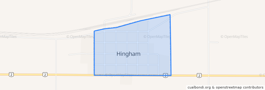 Mapa de ubicacion de Hingham.