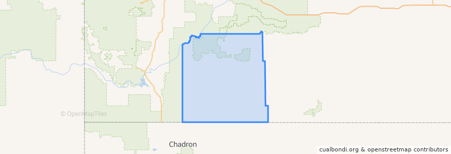 Mapa de ubicacion de Oglala Lakota County.