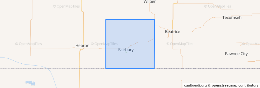 Mapa de ubicacion de Jefferson County.