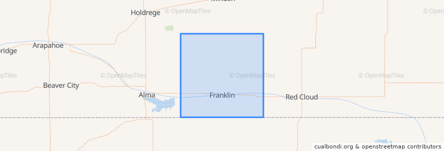 Mapa de ubicacion de Franklin County.