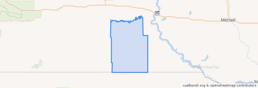 Mapa de ubicacion de Tripp County.