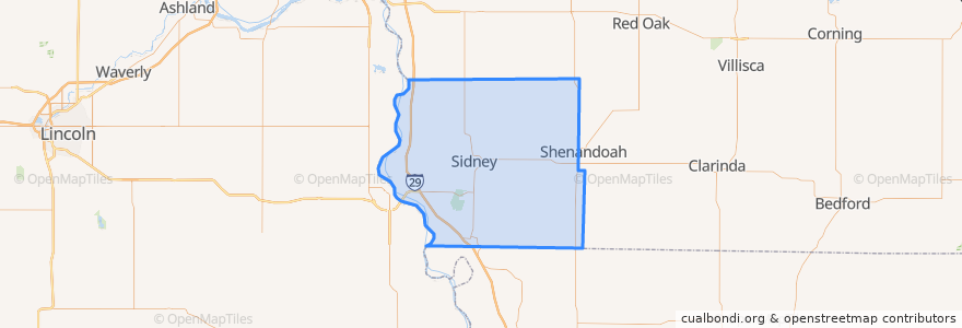 Mapa de ubicacion de Fremont County.